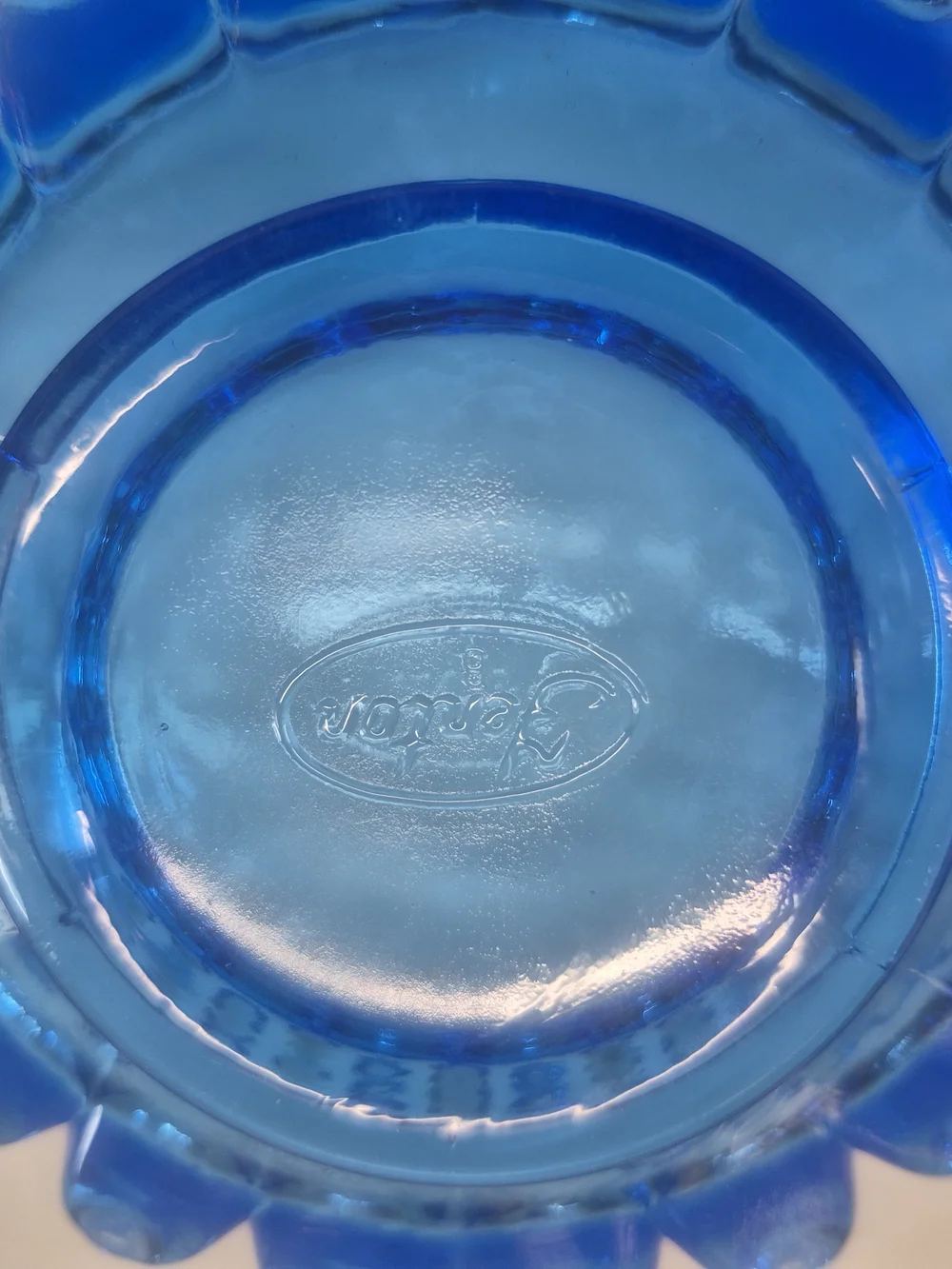 Vintage Fenton Blue Hobnail Glass Bowl